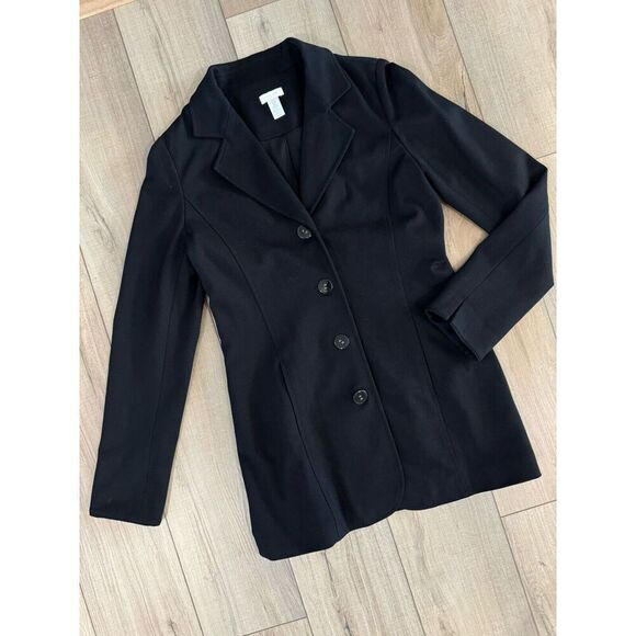 Chico's Jackets & Blazers - Chico’s Blazer Women’s Sz 0 Black Long Pockets Jacket Button Down Fall